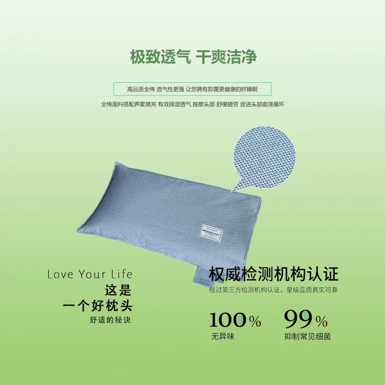 高品质亚麻纯荞麦枕