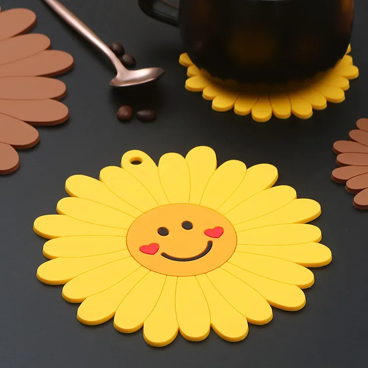 向日葵笑脸隔热垫高颜值家用餐桌垫锅垫盘子垫防烫碗垫茶水杯垫子