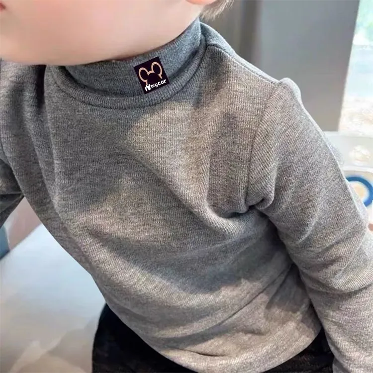 德绒打底衫男童秋冬内搭洋气长袖儿童女童保暖半高领宝宝上衣T恤