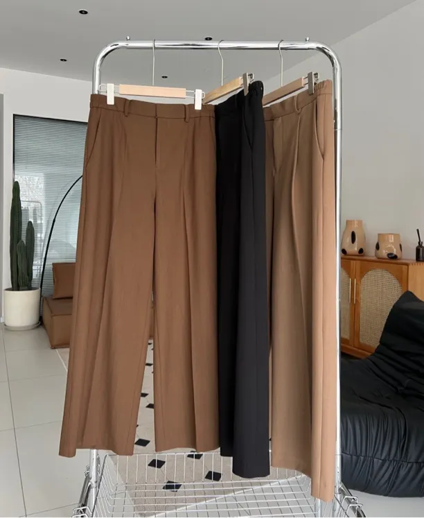 【云小院定制】012秋冬显瘦阔腿长裤高品质面料中高腰宽松长裤百搭