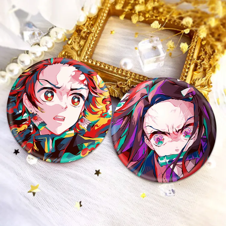 二次元鬼灭之刃吧唧动漫周边同人谷子徽章富冈义勇时透无一郎礼物