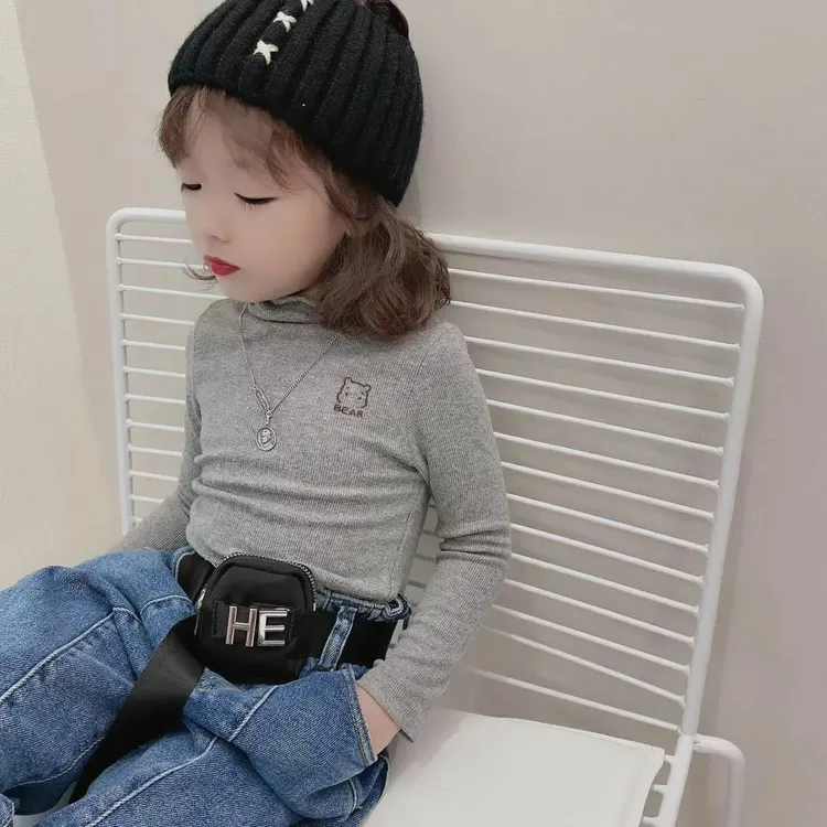 【工厂直发】德绒保暖打底衫男女儿童冬长袖半高领T恤大中小童春秋