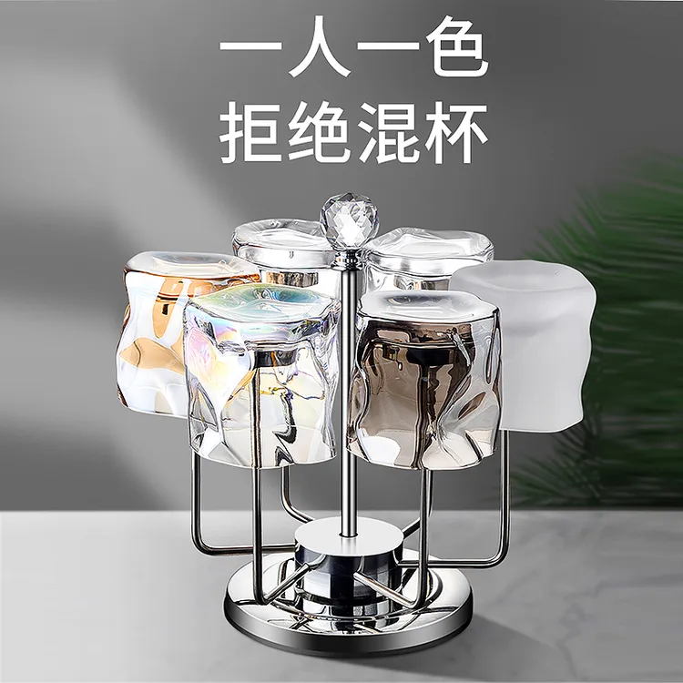 轻奢家用创意透明耐热喝水杯玻璃杯客厅欧式茶杯子水具套装ins