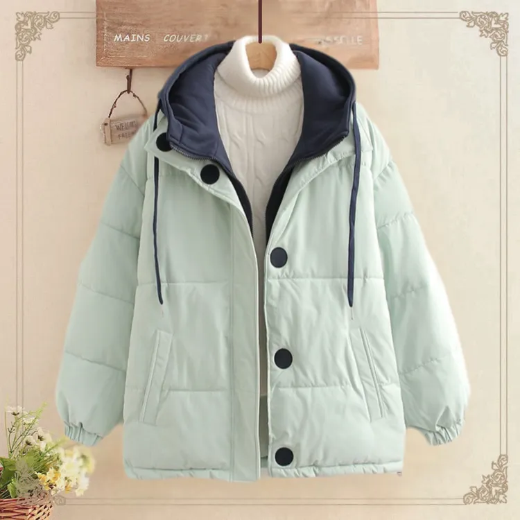 初中高中学生女童秋冬装加厚棉衣外套2025年少女学院风棉服棉袄潮