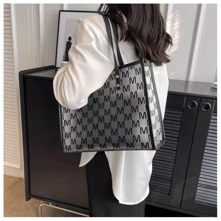 大容量透明包包新款百搭洋气托特包高级感包女士简约休闲轻奢