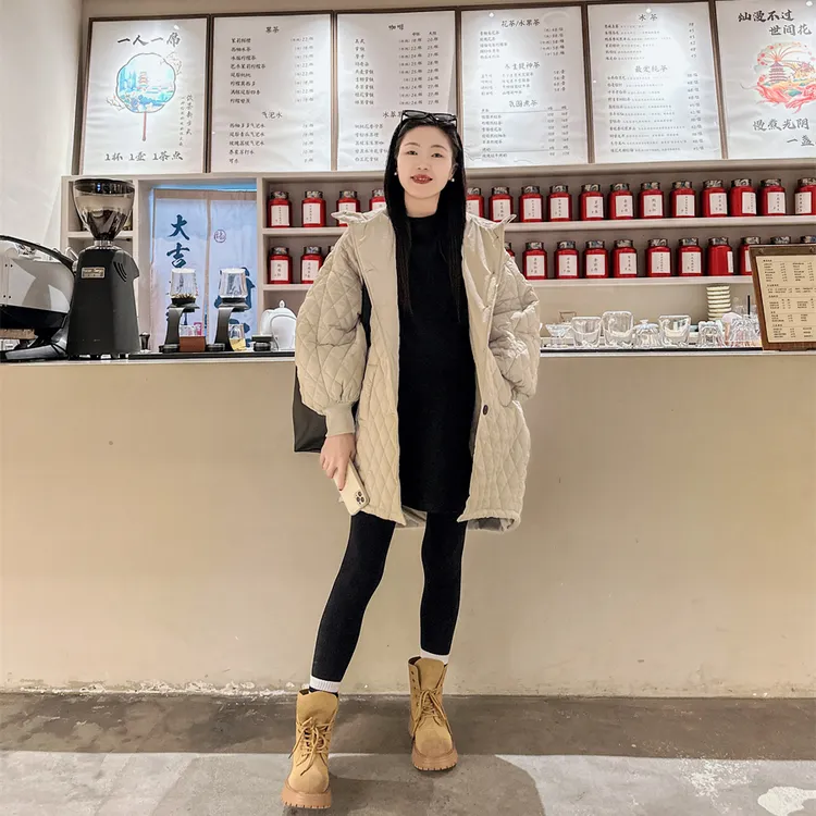 冬季新款孕妇装棉服外套宽松大码遮肚不显怀帽衫外套潮妈韩版孕妇