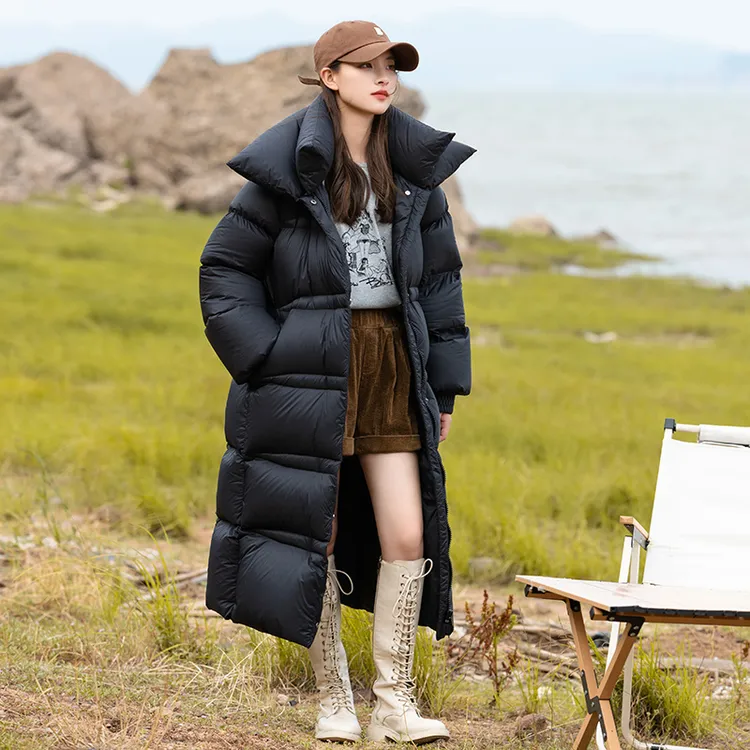 长款羽绒服女款2024新款时尚冬季女装宽松过膝休闲洋气加厚外套潮