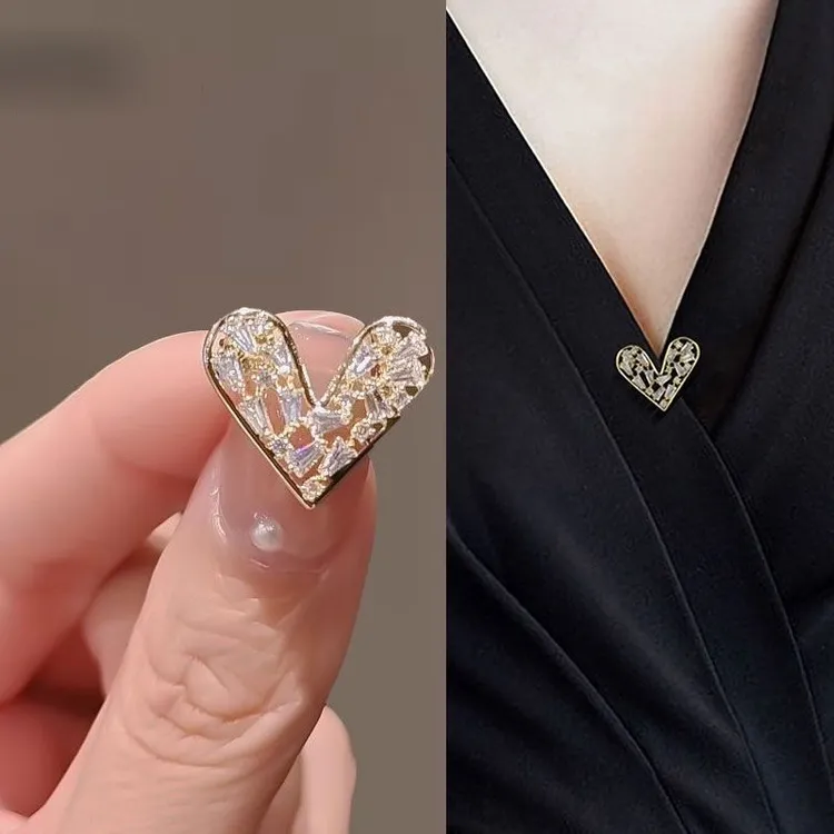 维锦 合金胸针 爱心防走光扣小胸针衣服领针百搭迷你胸花别针扣针