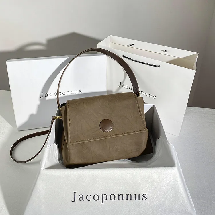 【设计师款】2025新款雅丹小众感咖啡色托特包腋下大容量斜挎包商品图