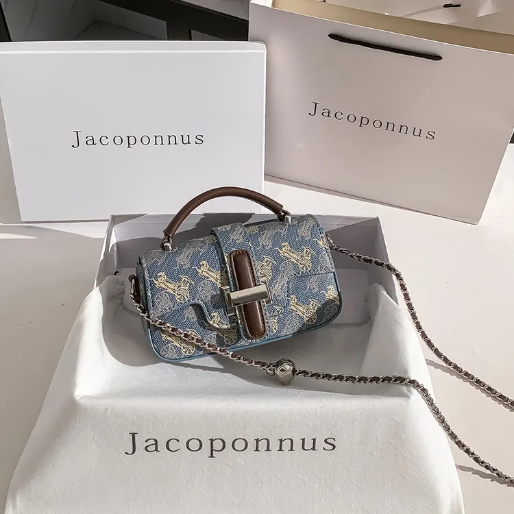 【雅各邦】真皮复古相机包女2025轻奢设计感手提斜挎链条单肩包商品图