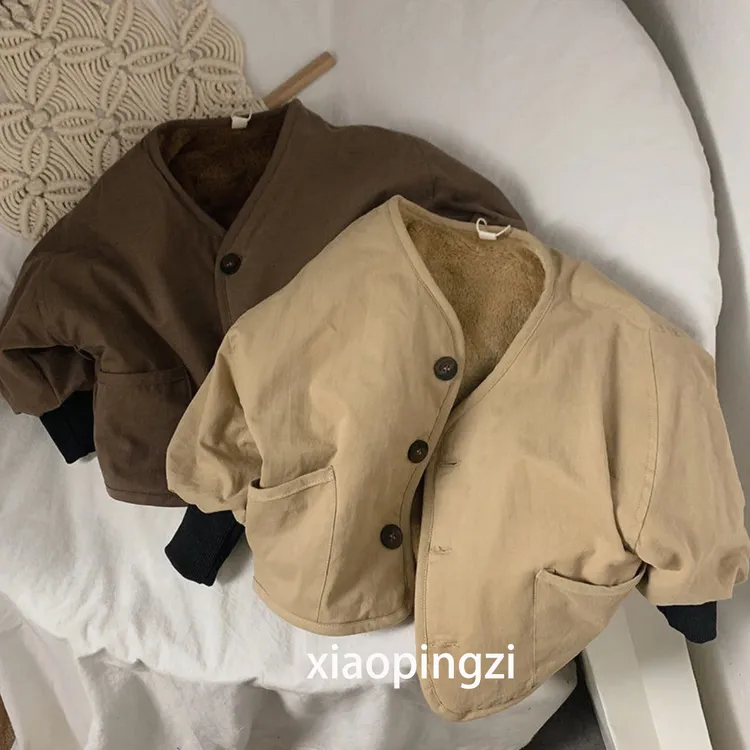 小儿童冬季套装洋气加绒加厚中小童中性韩版休闲保暖秋冬