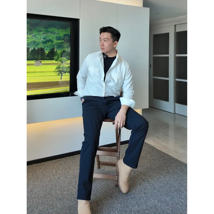 M110夏天男士休闲裤薄款高级感中高腰纯棉百搭商务休闲长裤男生