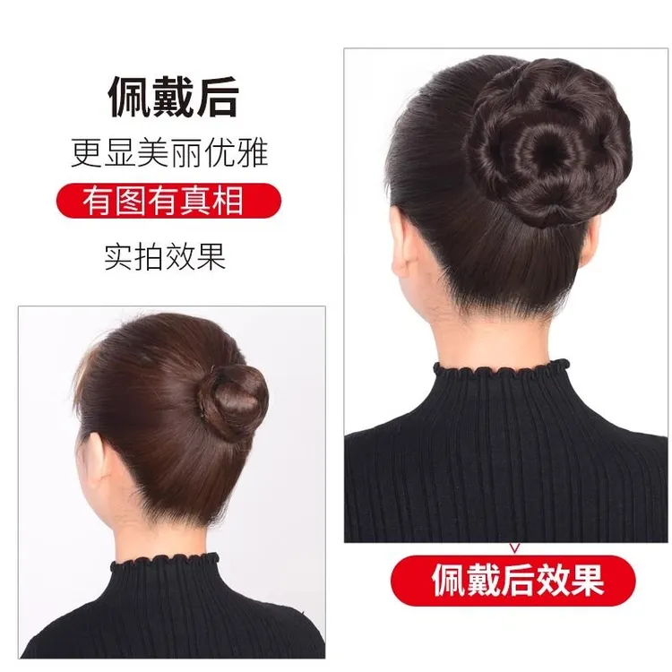 假发造型发包九朵花抓夹假发圈新娘丸子头女生盘发圈爪夹花苞头