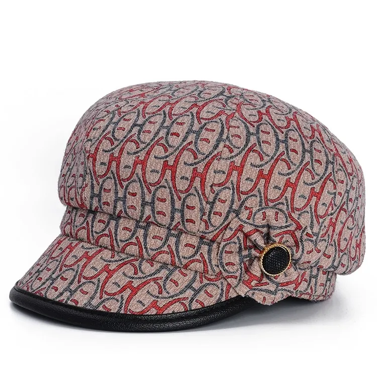 中老年人帽子女秋冬天毛呢鸭舌帽加厚保暖老人棉帽奶奶妈妈时装帽