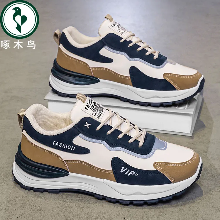 【正品】啄木鸟2025新款秋冬男鞋运动鞋新款休闲休闲鞋加厚休闲棉鞋