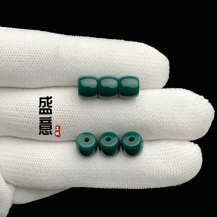 精工雪巴琉璃珠地狱色直切老型桶珠顶珠腰珠星月菩提猴头手串配珠