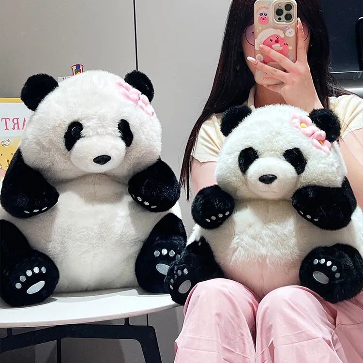 花花熊猫玩偶可爱黑白公仔女孩睡觉抱枕毛绒玩具布娃娃礼物送男友