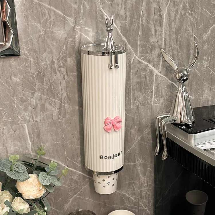 免打孔收纳架杯架饮水机置物架多功能取杯器纸杯子挂壁式纸杯架