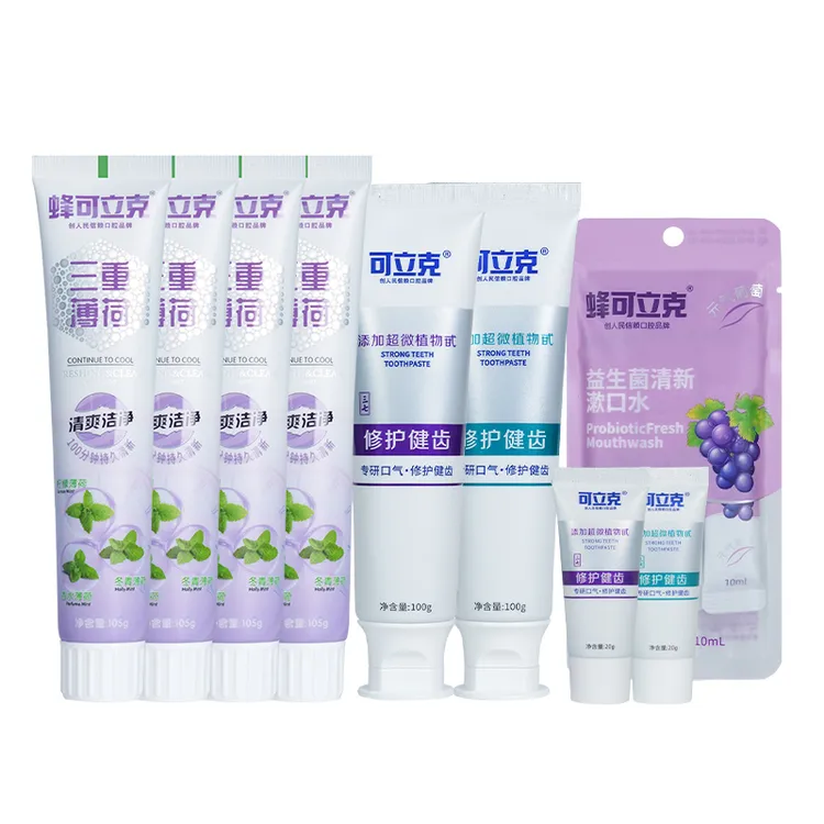可立克修护健齿三重薄荷牙膏清新口气 加赠旅行装+益生菌漱口水