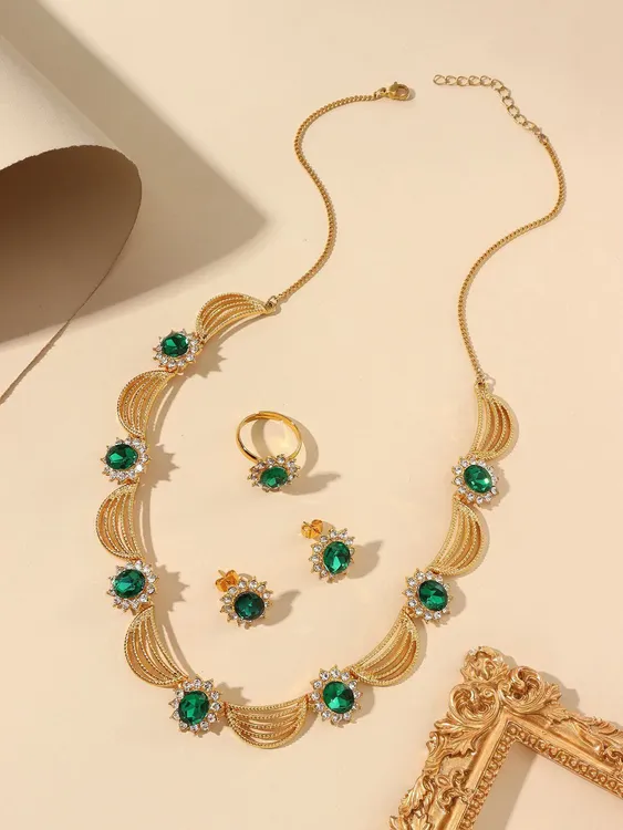 钛钢项链 『新疆包邮』气质轻奢时尚新款三件套素款