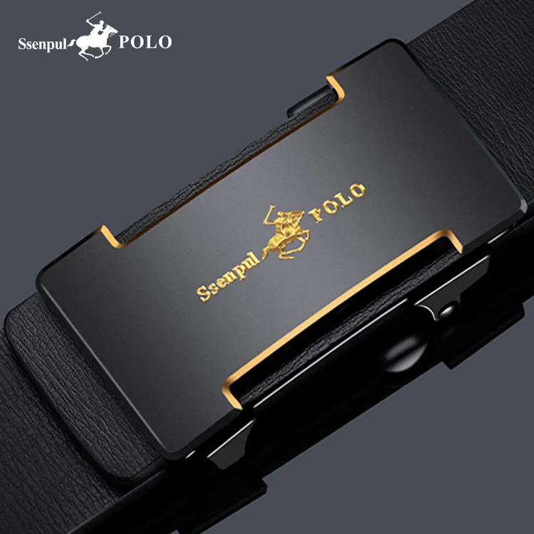 保罗POLO男士皮带自动扣裤带商务年轻人时尚百搭真牛皮裤腰带礼品