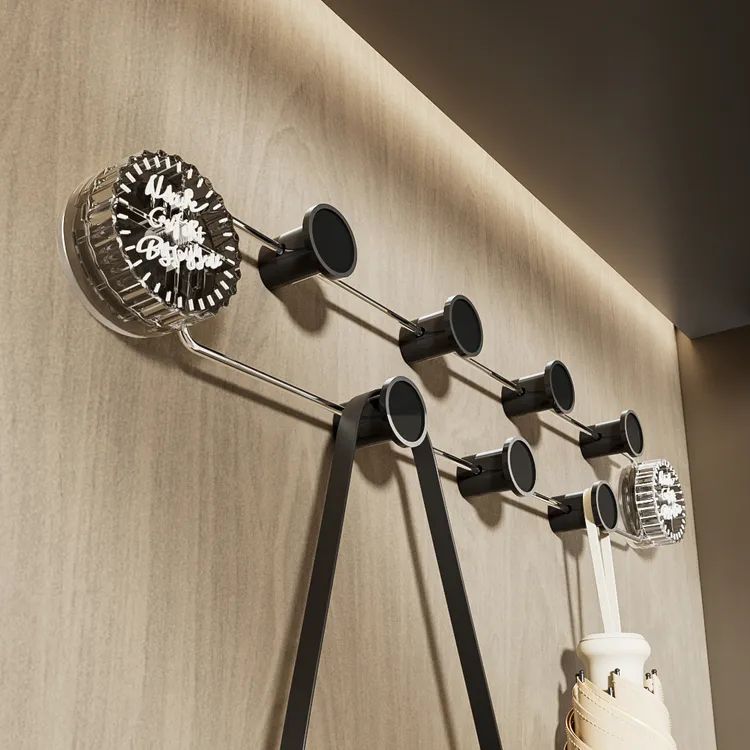 BSD吸盘门后浴室挂钩粘胶强力承重门后挂衣架子壁挂置物架排钩