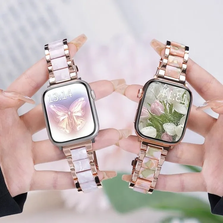 适用华为watchfit3/4pro手表树脂合金彩虹表带fit2运动女高级新款