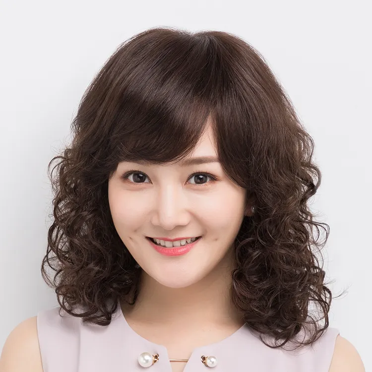 佰丝堂假发女全头套中长卷发中老年妈妈真发发套羊毛卷真人发丝