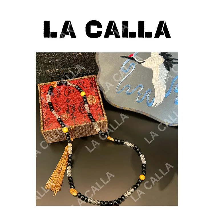 非金属木质项链 LA CALLA 2024新款手工多彩设计感【黑猫】项链