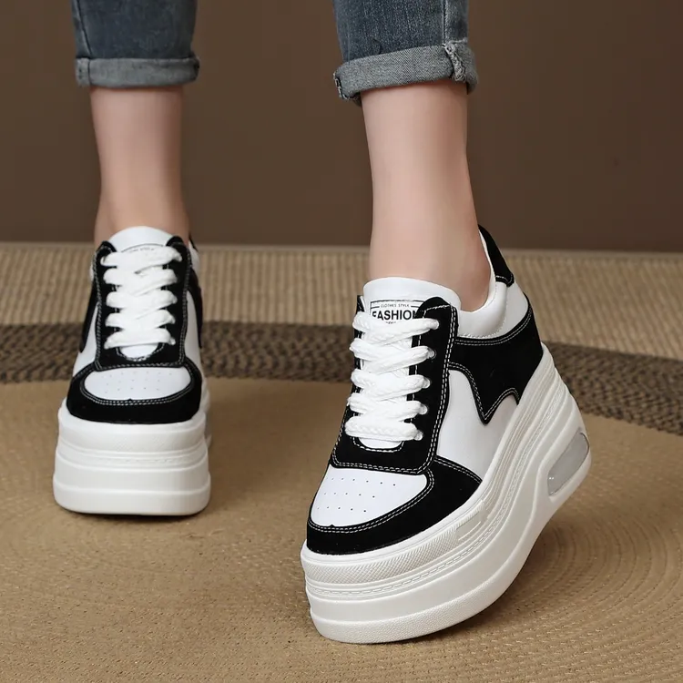 增高显瘦12cm内增高女鞋新款美拉德休闲小白鞋女百搭小个子松糕鞋