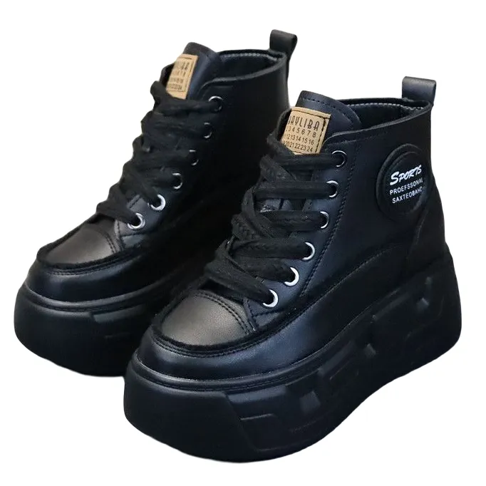 超高跟10公分内增高女鞋新款小个子时尚短靴子休闲爆款高帮潮鞋女