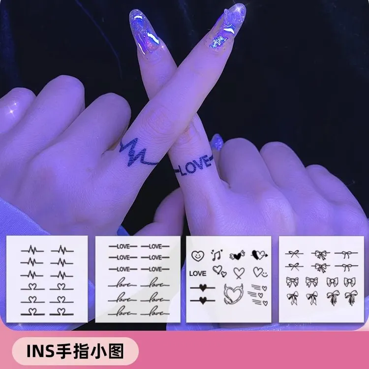 草本纹身贴 可爱手指小图案防真高颜值少女心锁骨胸前防水半永久商品图
