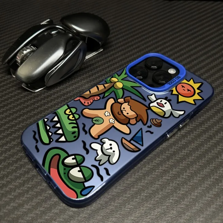 趣味卡通苹果14pro手机壳iphone13/15promax高级感12/11网红xs/xr