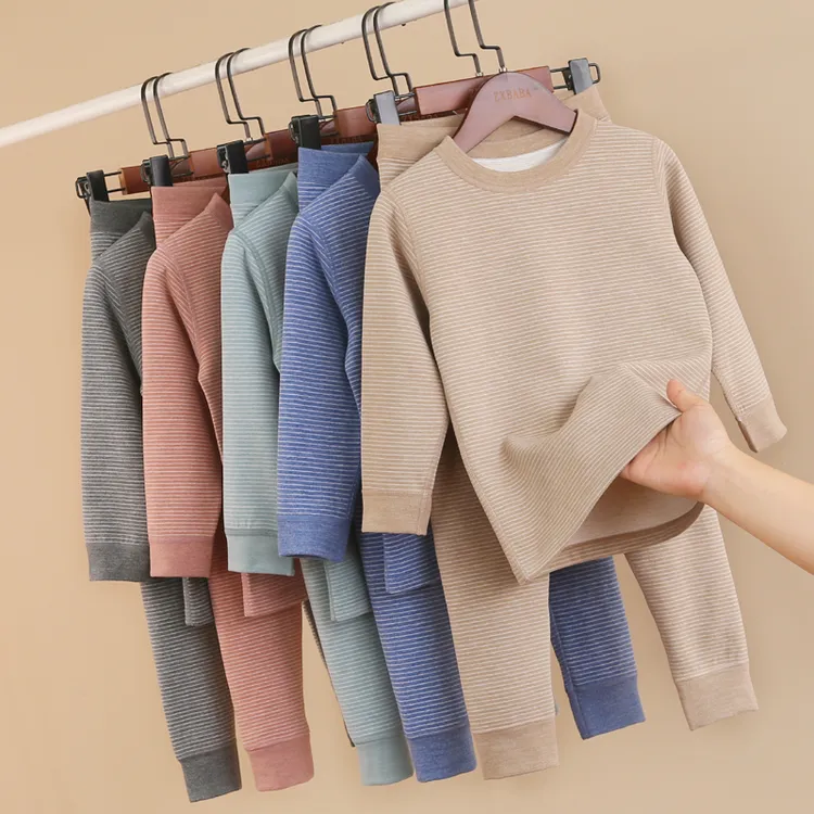 儿童衣服反季蚕丝羊毛德绒保暖内衣套装冬男女童无骨秋衣裤家居服