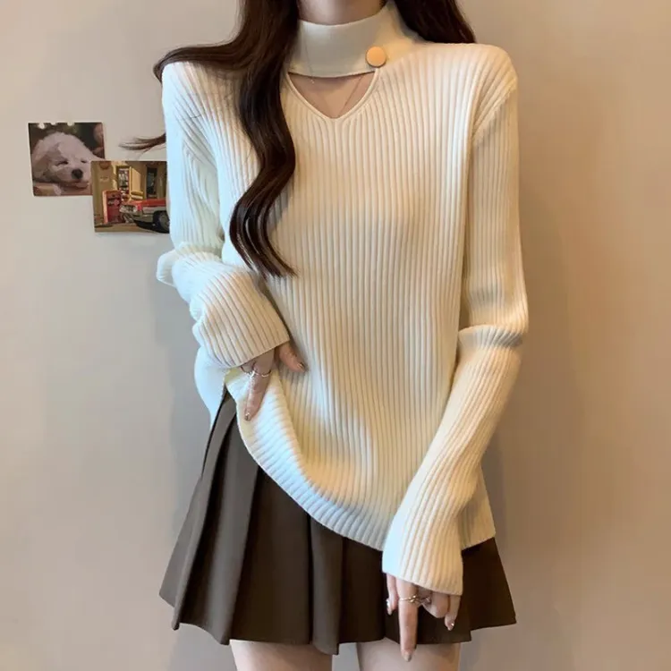 80-180斤针织衫半高领镂空打底衫秋冬新款毛衣秋冬内搭显瘦上衣女