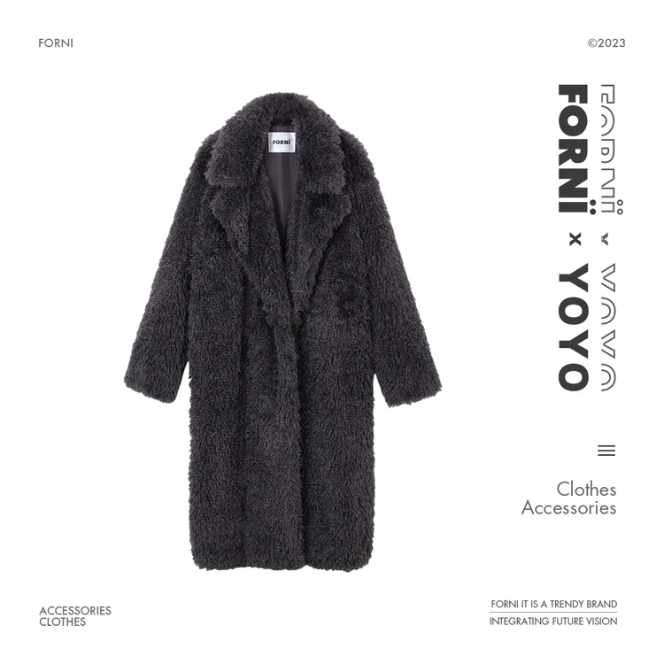 FORNI × YOYO  绒绒泰迪  超显贵气安全感满满包裹式毛毛翻领外套