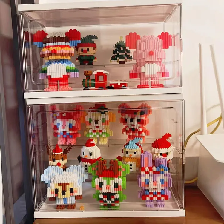 乐高展示盒透明模型公仔收纳架玩具摆件放积木的娃娃人仔柜大容量