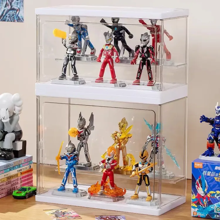 奥特曼收纳盒布鲁可积木手办第七十一10弹摆柜手办收纳透明盒子