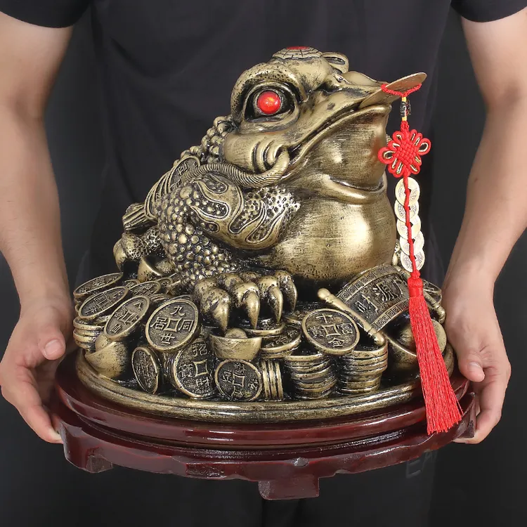 金蟾招财摆件客厅玄关办公室装饰品三足蟾蜍店铺开业乔迁新居礼品