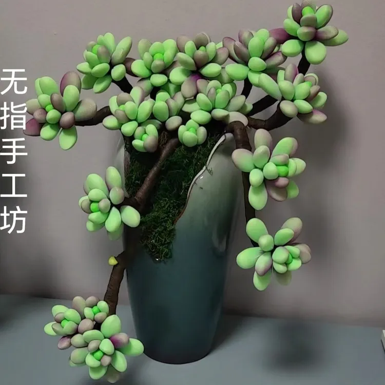 【无指手工坊】需要自己动手做多肉手工材料包（不包括花瓶不是成品）