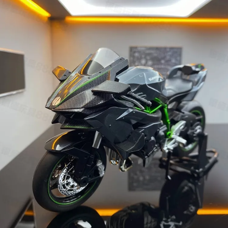 仿真1:18川崎H2R摩托车模型玩具合金赛车机车避震男手办玩具礼物