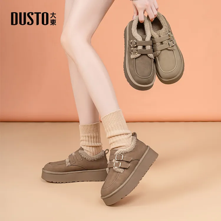 大东女鞋厚底复古百搭雪地靴女款新款24冬季加绒保暖舒适棉鞋0722