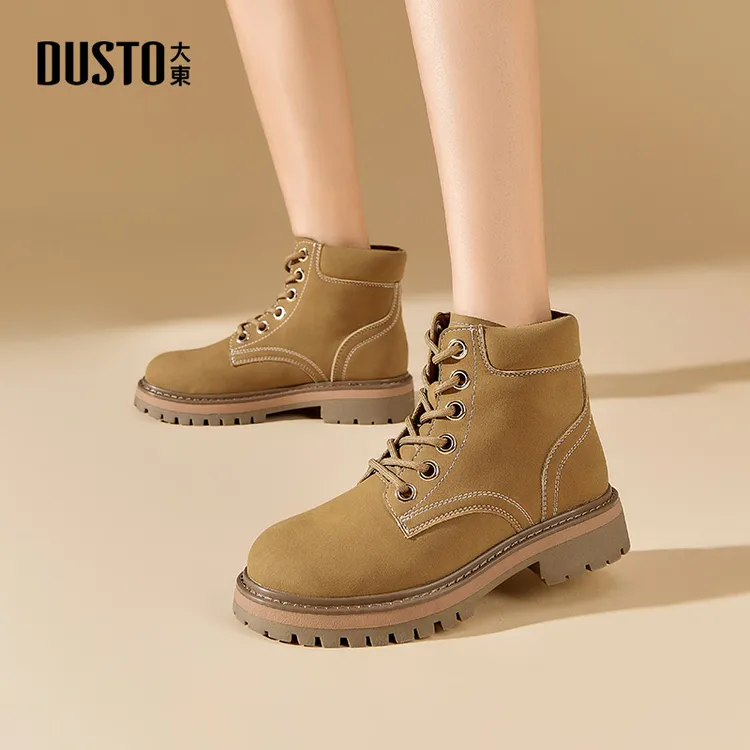 大东女鞋2025秋冬时尚百搭洋气高跟显高显瘦马丁靴高颜值短靴0700