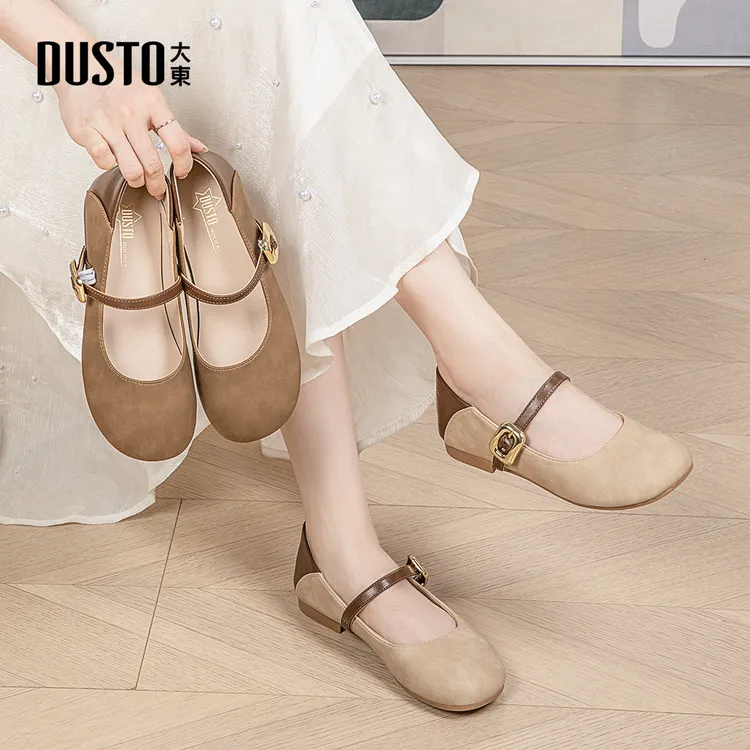 大东女鞋2025新款爆款浅口低跟通勤外穿舒适不累脚百搭单鞋女0200