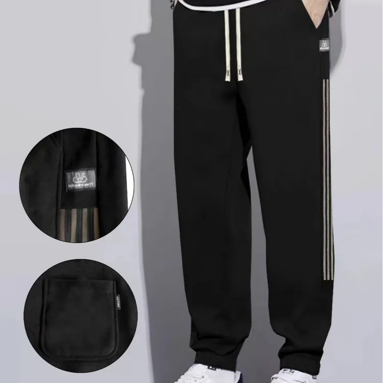 1015男士宝石格加绒加厚男女同款防风卫裤