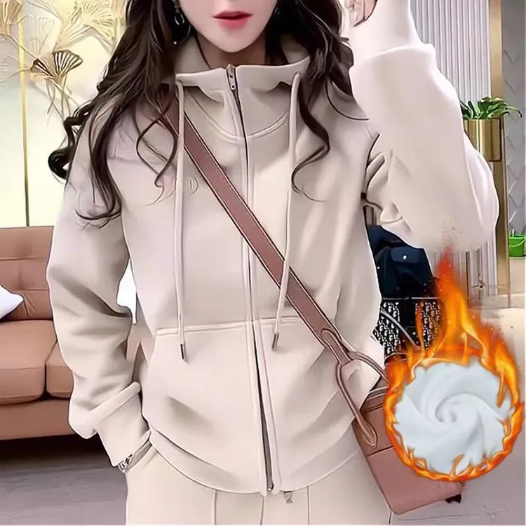 22--1101防风衣长袖显瘦休闲百搭连帽时尚洋气加厚ins秋冬