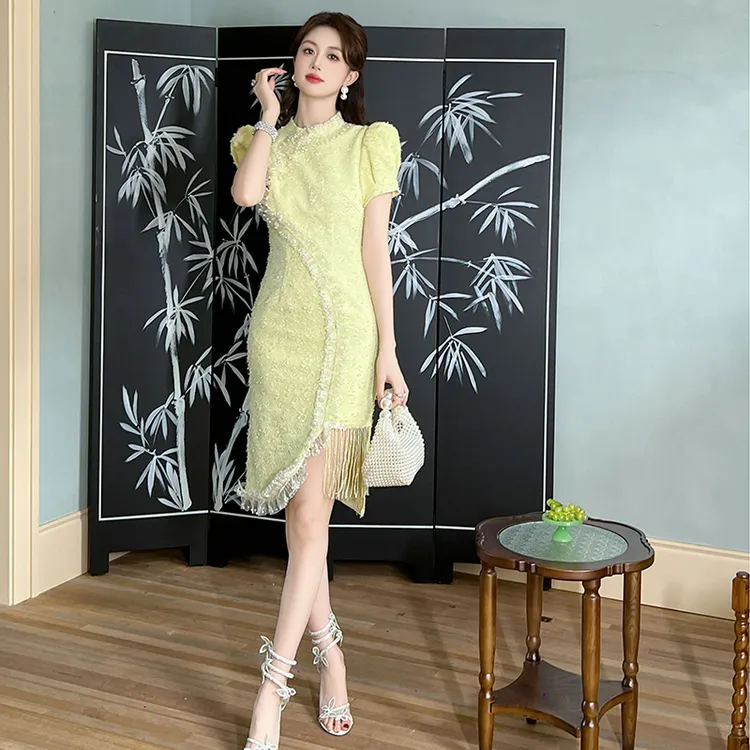 【十六推荐】新中式中国风改良旗袍设计师显瘦气质绝美连衣裙91143