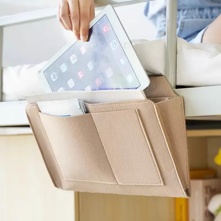 【床前收纳袋】挂袋宿舍床边床头收纳平板手机遥控器杂物毛毡储物袋