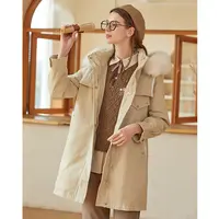 6006范可儿狐狸毛领羽绒服女冬季中长款保暖派克服F218AD015