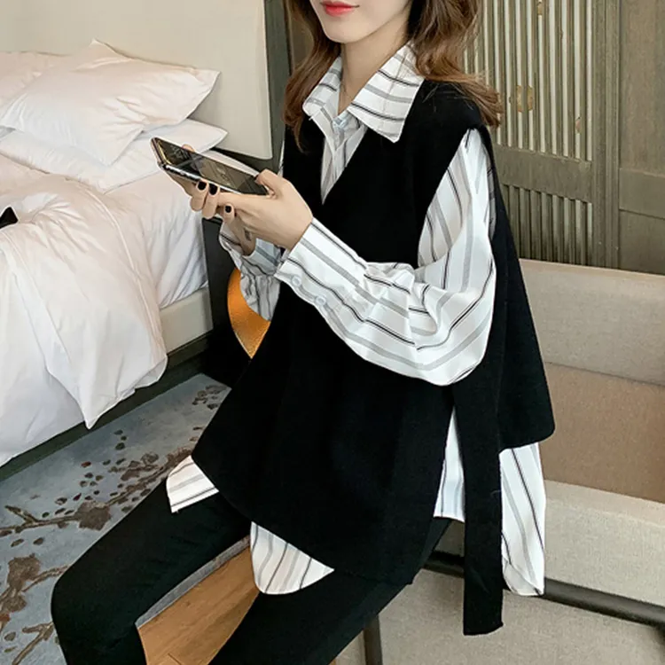 羊毛马夹女针织时尚百搭马甲显瘦外穿背心洋气韩版打底衫宽松毛衣